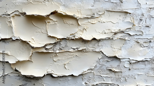 Weathered old wall texture with cracked concrete and peeling paint
