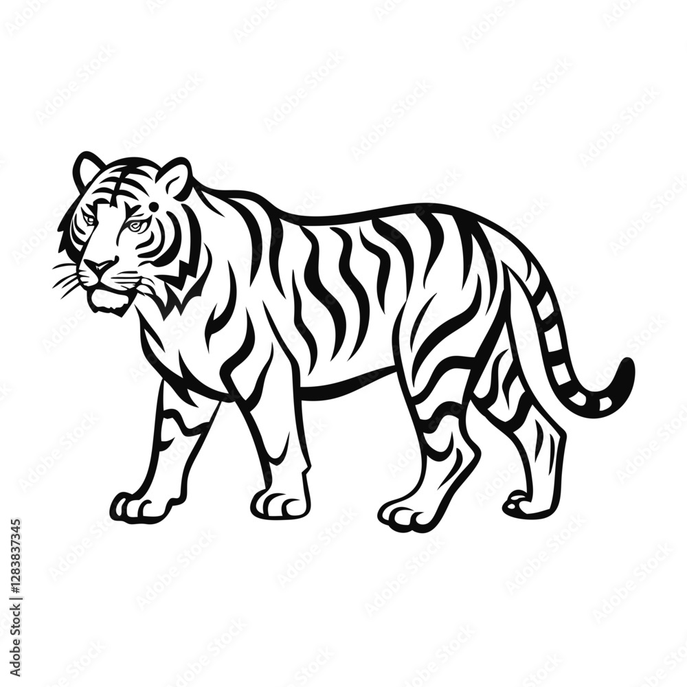 Stylish Tiger Silhouette Design for Nature-Inspired Projects Stylish Tiger Silhouette Design for Nature-Inspired Projects