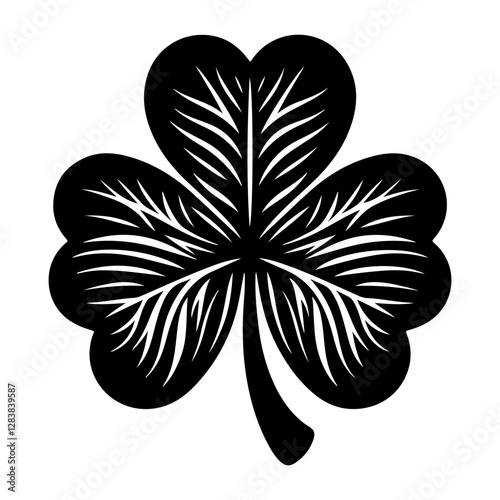 Silhouette black clover leaf