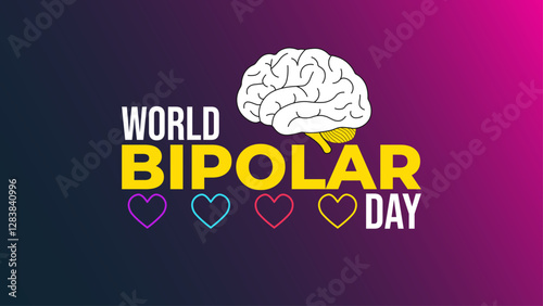 World Bipolar Day Awareness Design  Mental Health and Mood Disorders