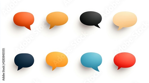 Colorful Speech Bubbles Collection for Communication and Dialogue