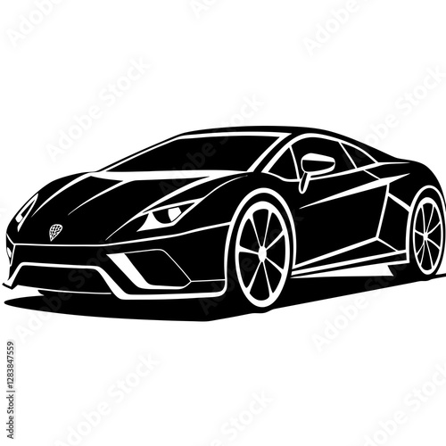 Fast Exotic Car Outline – Stylish Speed Vehicle Vector Art