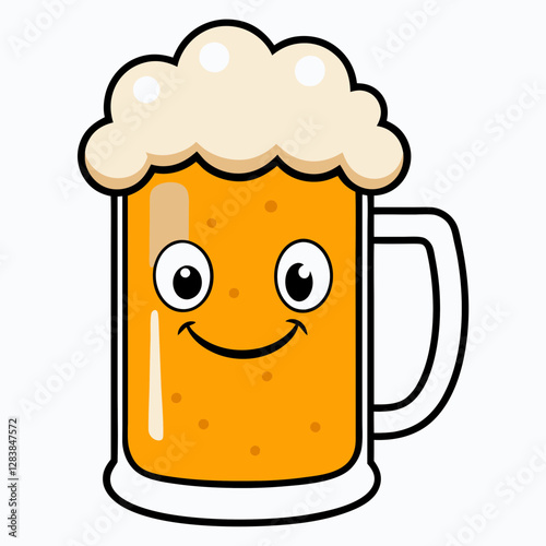 Cartoon Beer Mug Vector – Frothy Ale Glass Illustration