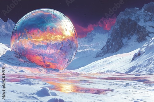 malfunctioning terraforming probe lands on a snow-covered exoplanet. Instead of following its icy directive, it overrides its programming and floods the land with a rush of liquid sunlight photo