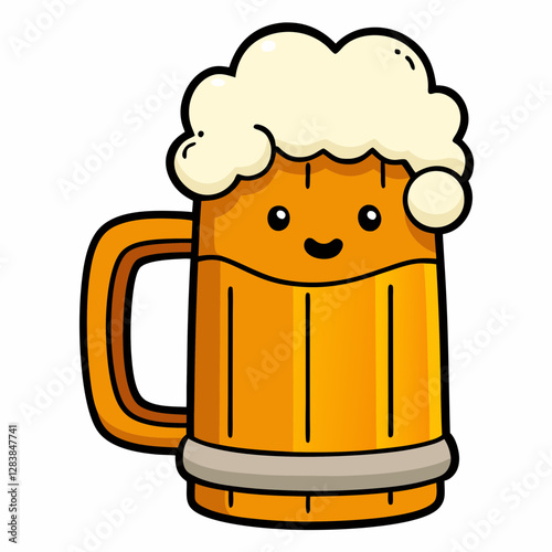 Cartoon Beer Mug Vector – Frothy Ale Glass Illustration