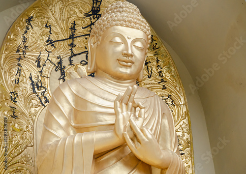 Golden Buddha statue, Peace Pagoda, Darjeeling