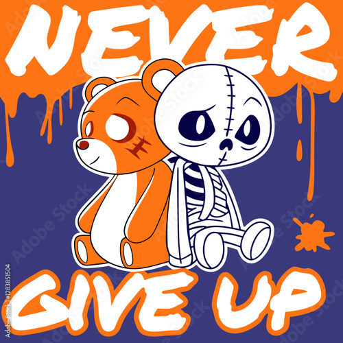 Edgy Urban Bear Skeleton Art – Streetwear Vector Design"