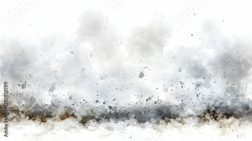 Flowing Water and Ice Under a Dramatic Cloudy Sky