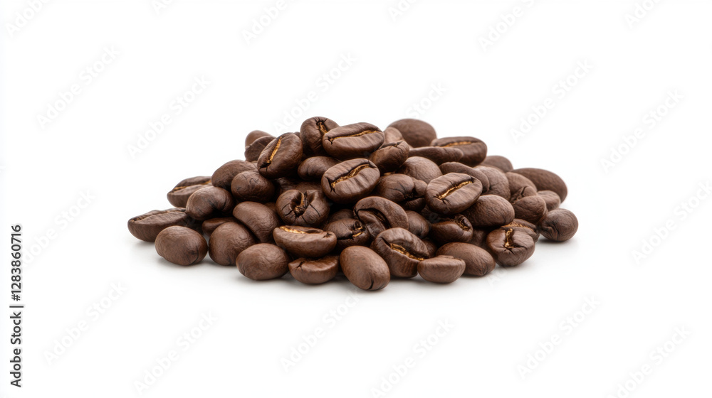 A close-up of glossy, freshly roasted coffee beans in high fidelity quality, perfect for coffee-related projects. A close-up of glossy, freshly roasted coffee beans in high fidelity quality, perfect for coffee-related projects.