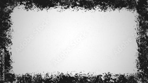 White background with black stain frame in grunge style.