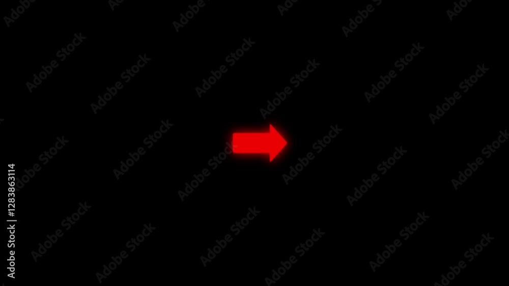 Arrow pointing right side animation.Right arrow for road direction.animated traffic directional arrows sign. White simple straight animated arrow pointing to the right on black background. Arrow pointing right side animation.Right arrow for road direction.animated traffic directional arrows sign. White simple straight animated arrow pointing to the right on black background.