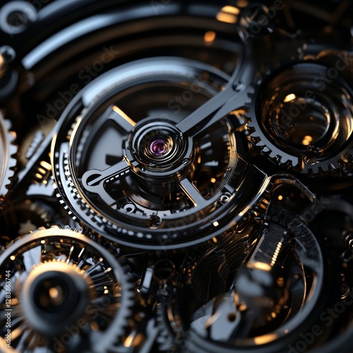 Obraz na płótnie Intricate clockwork mechanism close-up workshop product photography industrial environment macro view timekeeping concept w salonie