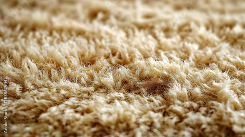 Close up of a fluffy sheep in nature with brown and white fur