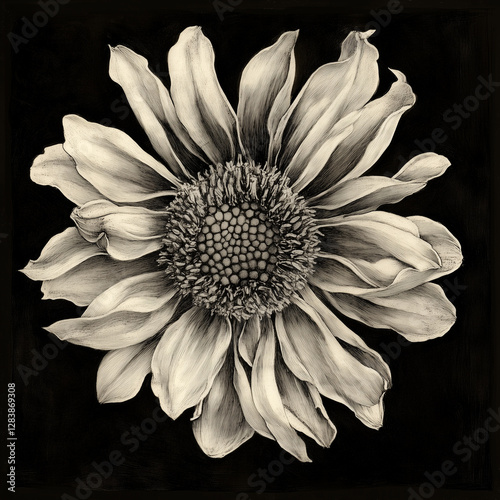 flower isolated on black background.
