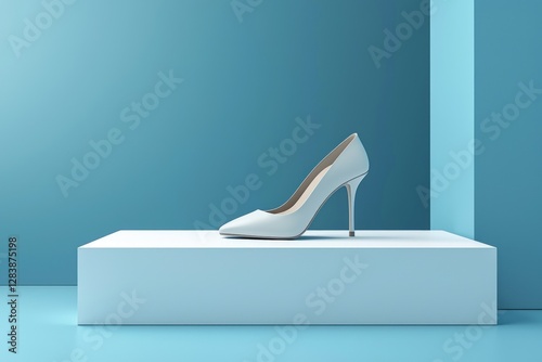 Trendy heels and shoes on a podium, modern design, HD