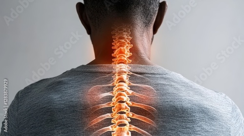 Man experiencing severe back pain due to physical strain and poor posture in a clinical setting
