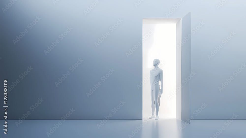 Realistic 3d mock-up of vertical ads banner in contemporary interiors. Nightmarish Shapeshifting Figure. Illustration Realistic 3d mock-up of vertical ads banner in contemporary interiors. Nightmarish Shapeshifting Figure. Illustration