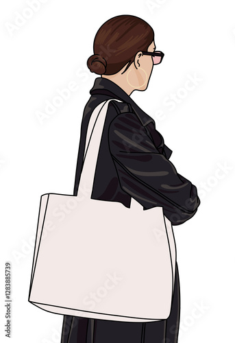 Woman Carrying a Canvas Tote Bag