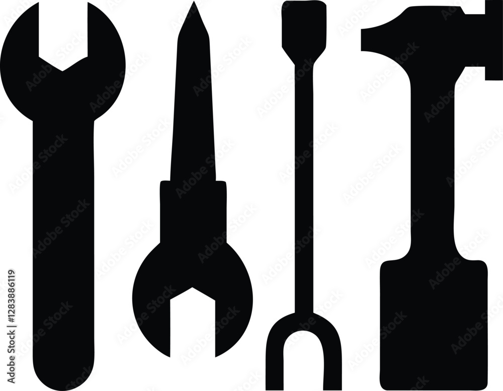 Big Set of Working Tools Icon Big Set of Working Tools Icon