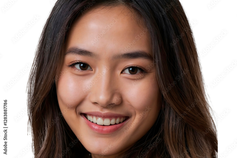 Portrait of a beautiful young Chinese woman on a white background. The isolate. Portrait of a beautiful young Chinese woman on a white background. The isolate.