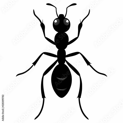 Bold Ant Vector Silhouette in Black, Perfect for Clean Design