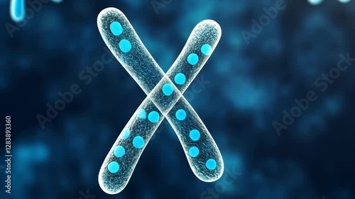 Detailed view of a chromosome structure highlighting genetic information in a scientific study