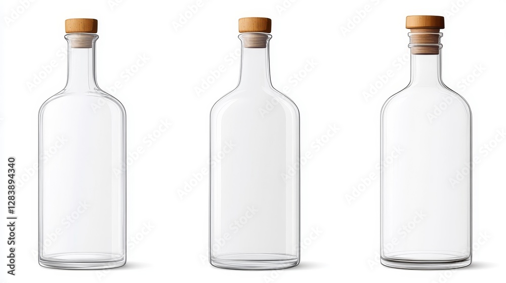 Empty Glass Bottles with Wooden Caps for Stylish Storage Solutions Empty Glass Bottles with Wooden Caps for Stylish Storage Solutions