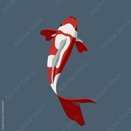 Isolated Japanese Koi Fish Vector – Elegant Nishikigoi Illustration