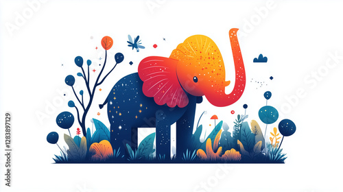 abstract background with elephant