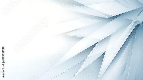 Abstract Design with Sharp White Geometric Shapes on Light Background for Creative Digital Projects