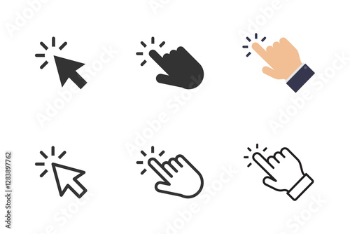 Contains six different click icons