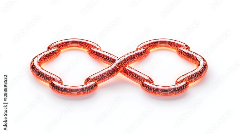 Naklejka premium Abstract Red Infinity Symbol Illustration Representing Continuity, Eternity, and Endless Opportunities