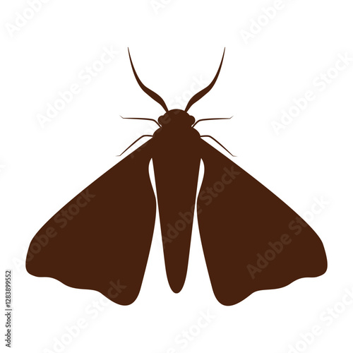 Brown Moth Silhouette Illustration for Pest Control Awareness  Moth Stylized Black and White or Pest Control Concepts  icon