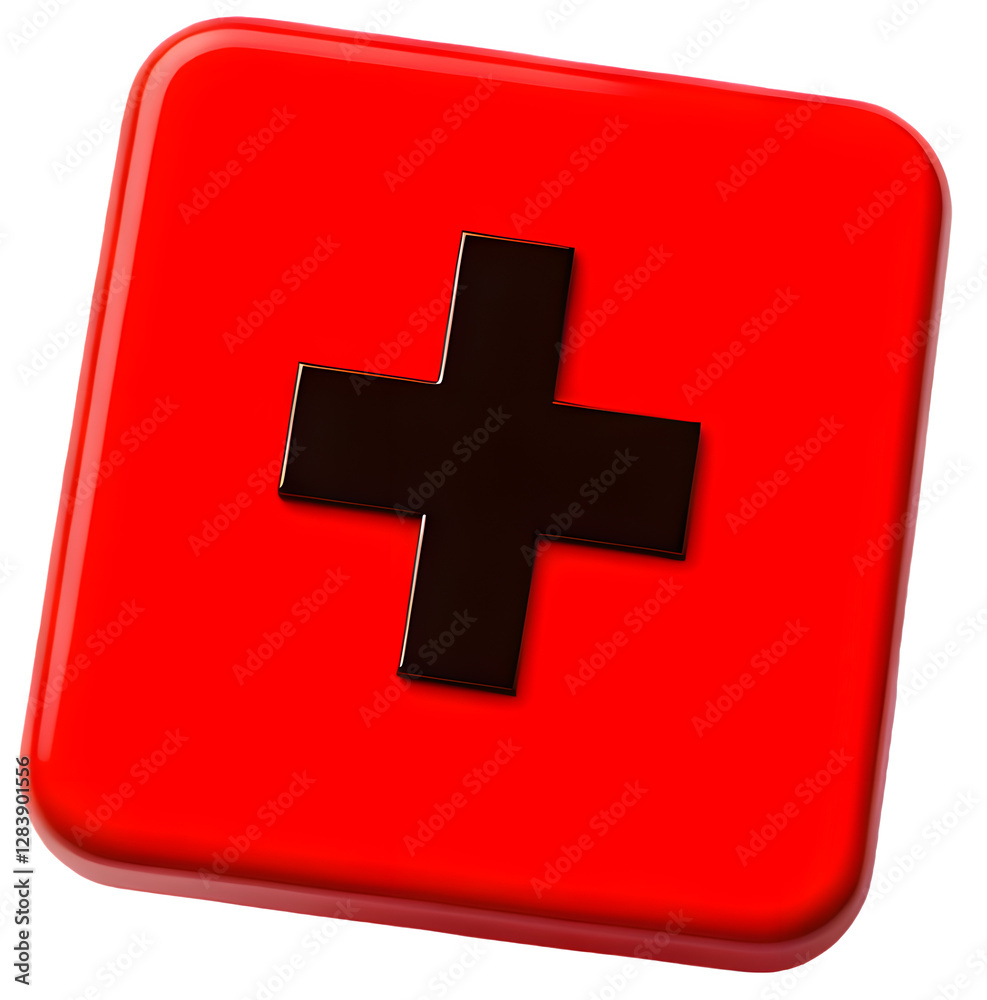 Obraz premium 빨간색 상자에 플러스표시(Mark a plus in the red box)