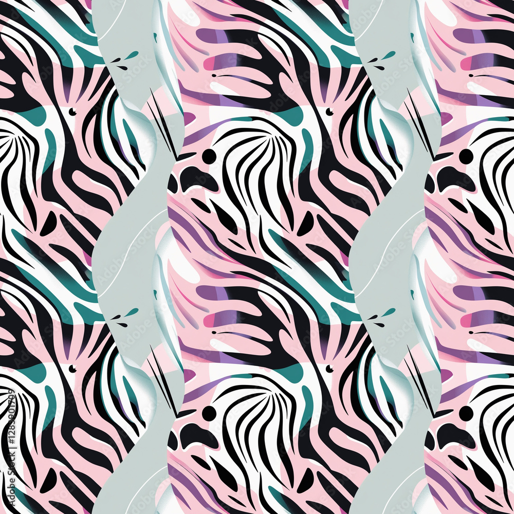 Abstract animal print seamless pattern in pastel colors for textile or decorative design Abstract animal print seamless pattern in pastel colors for textile or decorative design