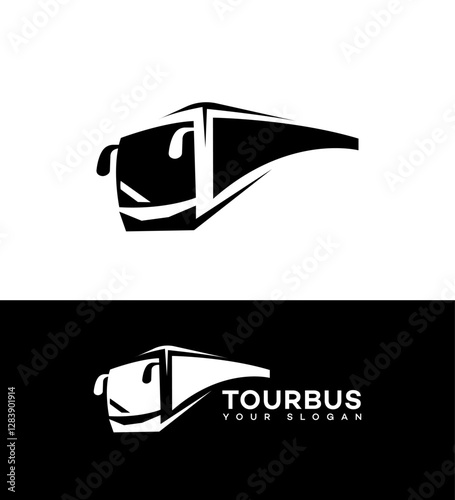 Tourbus Logo Design Black, White, Travel, Transportation, Vehicle