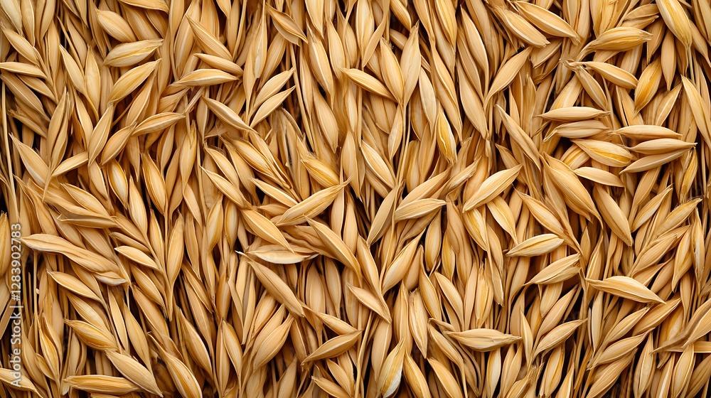 Golden Oat Grains: A Close-Up Harvest Texture AI Generated Golden Oat Grains: A Close-Up Harvest Texture AI Generated