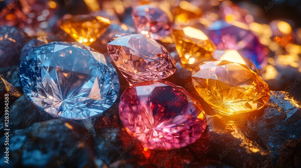 Sparkling gemstones stand alone Sparkling gemstones stand alone