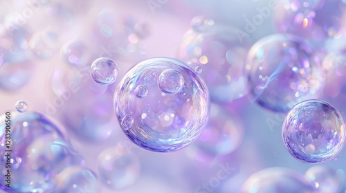 Wallpaper Mural Colorful bubbles floating in a dreamy abstract space filled with soft light and pastel colors creating a serene atmosphere Torontodigital.ca