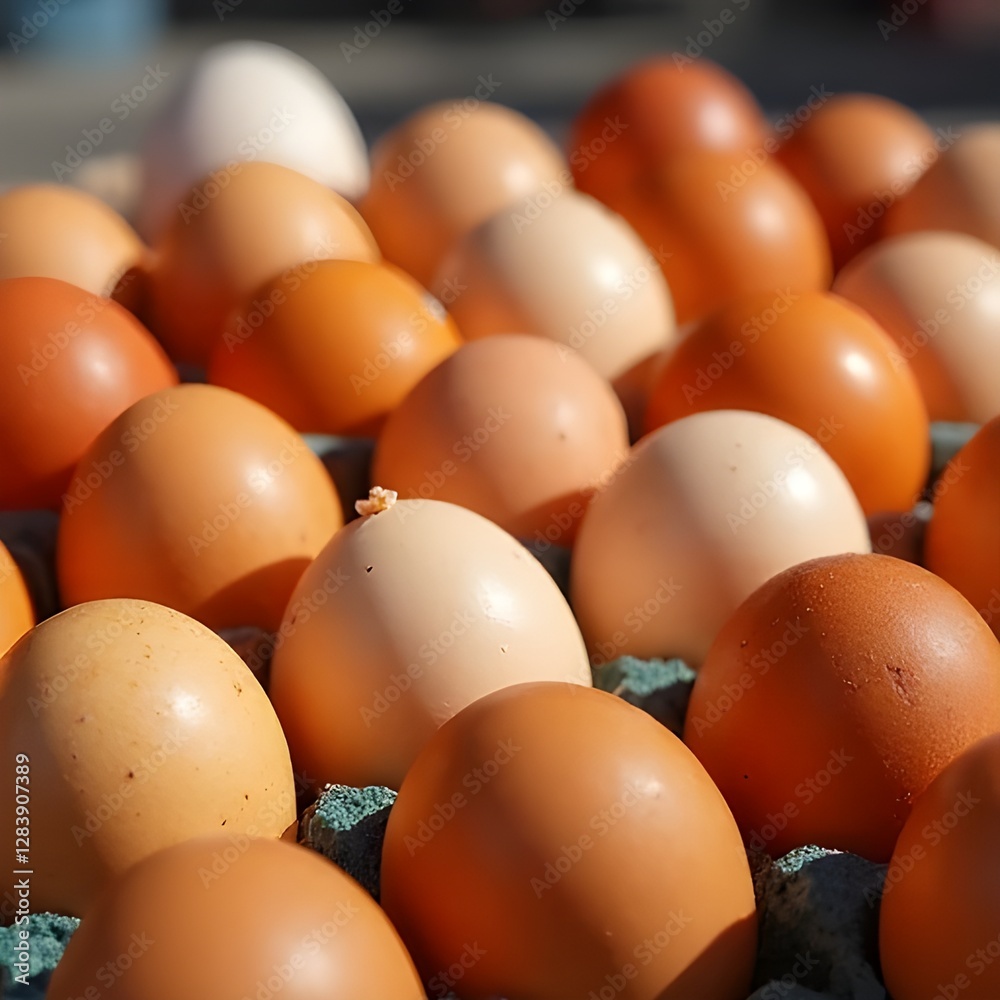 Fresh Brown and White Eggs in a Carton - Healthy Food Source Fresh Brown and White Eggs in a Carton - Healthy Food Source