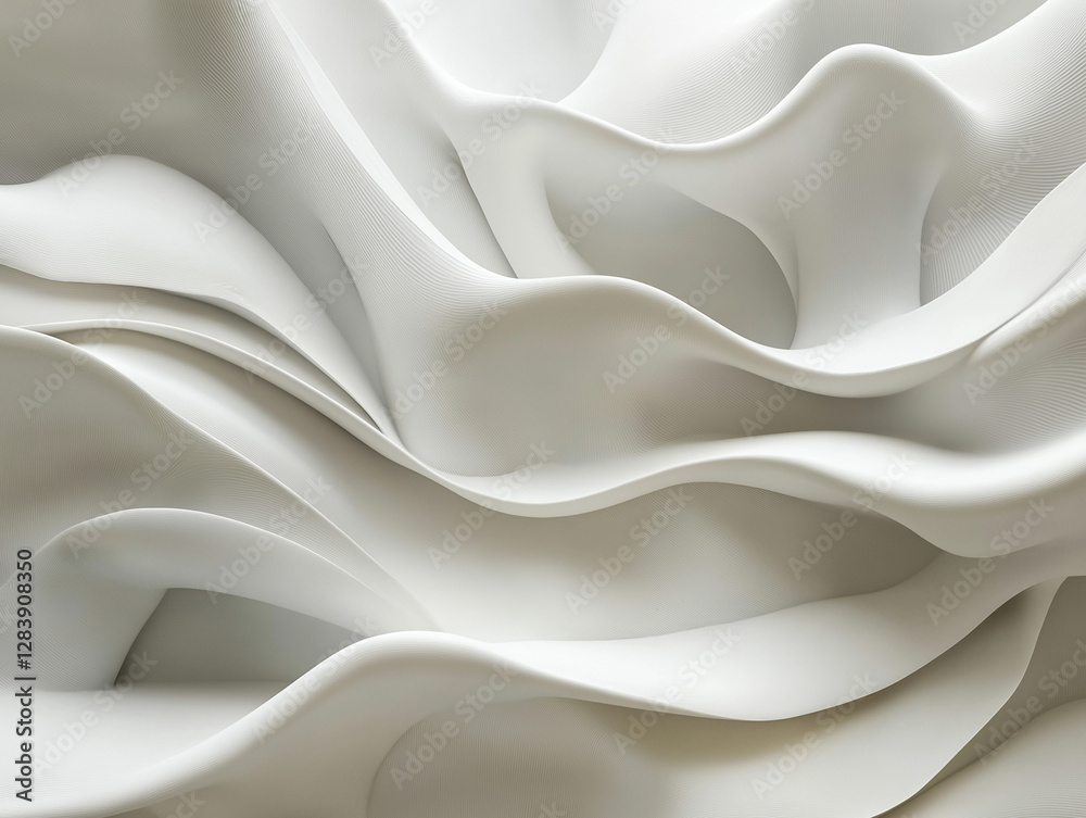 Obraz premium White background of abstract minimalism, featuring soft, flowing textures and a calming monochromatic palette