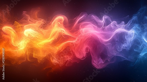 Abstract Colorful Smoke Wave Nebula Design