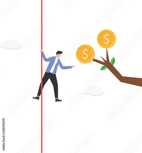 Businessmen hunt for money to succeed in business.
