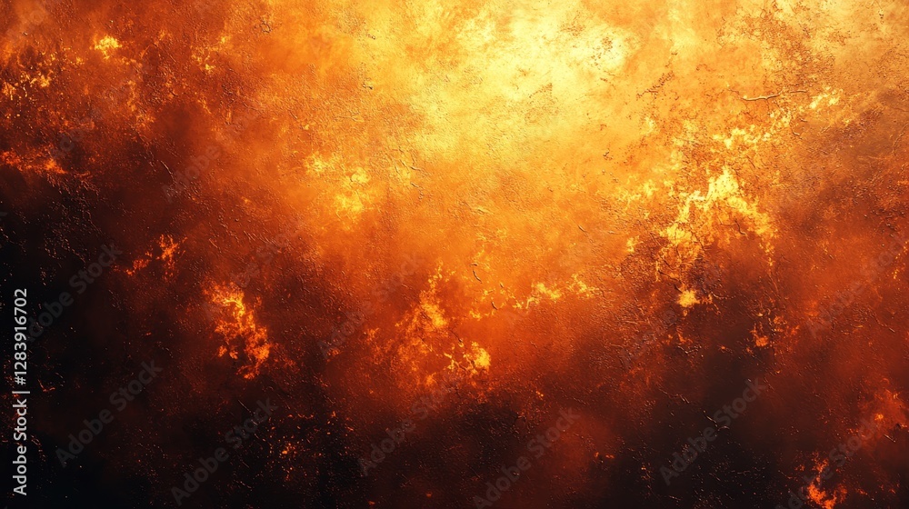 Naklejka premium Fiery Abstract Inferno: A Blaze of Orange and Gold Hues