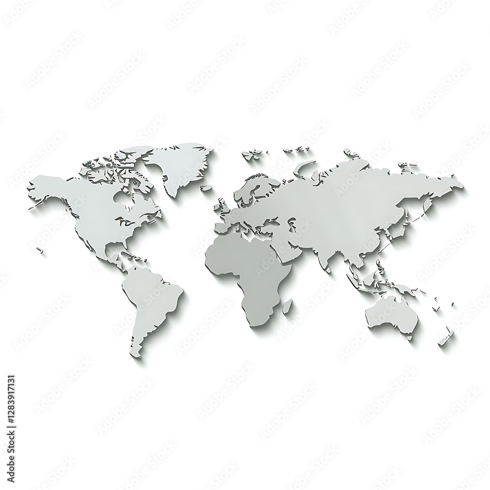 Flat Map of the World Simple and Clear Geographical Representation for Educational, Travel, and Global Design Projects.
Flat Map of the World Simple and Clear Geographical Representation for Educational, Travel, and Global Design Projects.