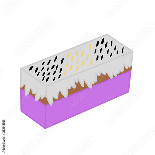 vector illustration of cake slices with cream and topping