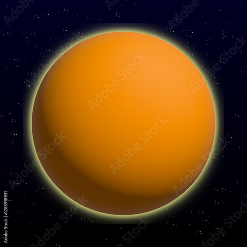 Beautiful simple sun in space