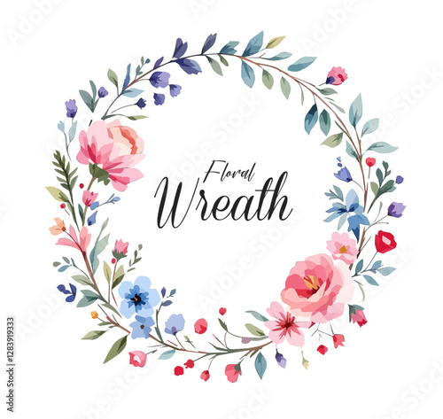 Watercolor Floral Wreath, Wreath Clipart Watercolor