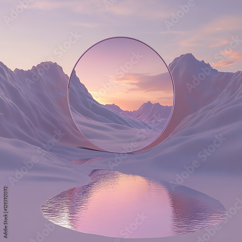 Giant 3D Mirror Standing in the Middle of the Desert
