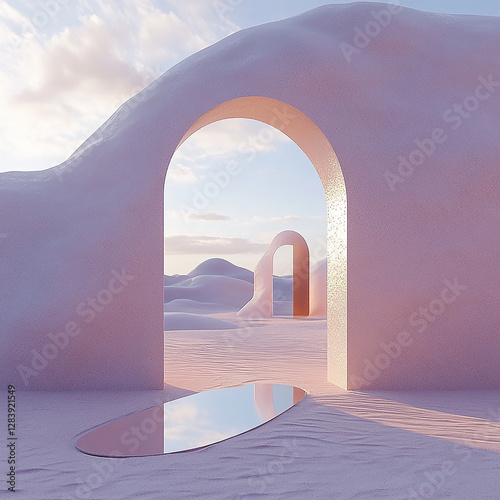 Giant 3D Mirror Standing in the Middle of the Desert